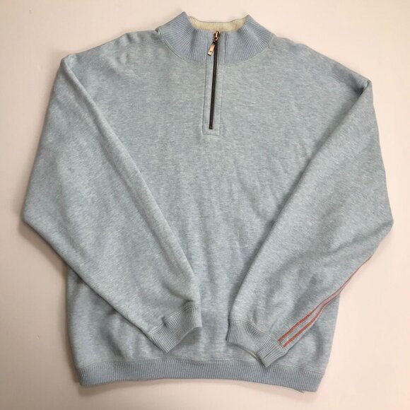 Tommy Bahama Men Zip Blue Cotton XL Pullover - Picture 1 of 6